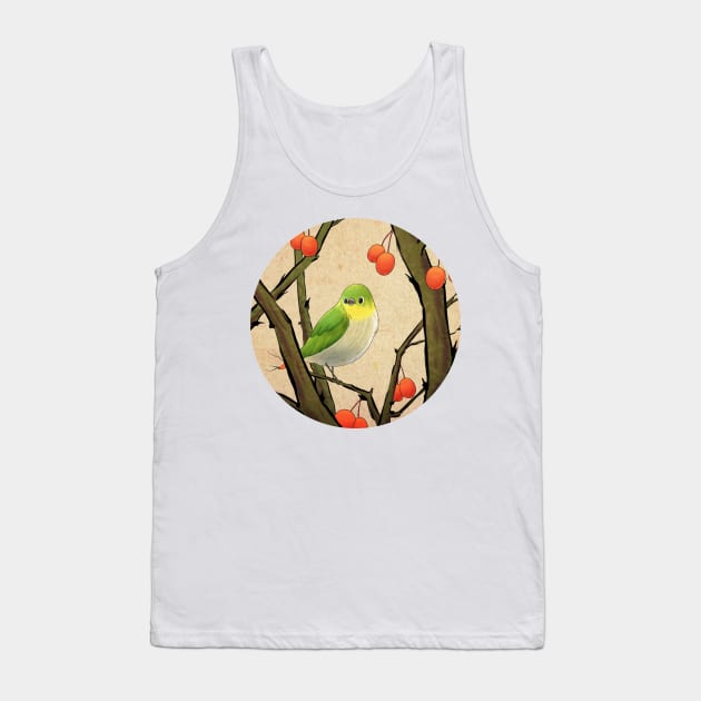 Minhwa: A White-Eye on  the Bo Tree C Type (Korean traditional/folk art) Tank Top by koreanfolkpaint